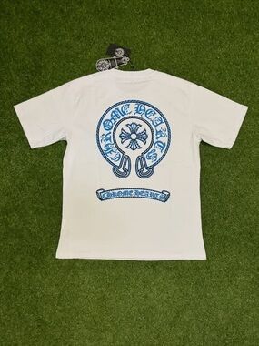 White With Blue Chrome Tshirt